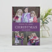 De paarse Collage van de Foto van Kerstmis van de Feestdagenkaart (Staand voorkant)