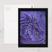 De Paarse drakenfantasiekunst van Renee Lavoie Briefkaart (Voorkant / Achterkant)