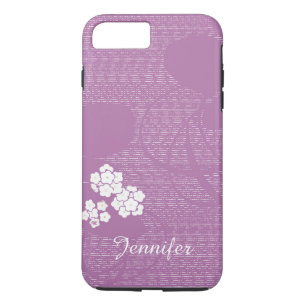 De paarse en Witte Douane van Bloemen met de Naam Case-Mate iPhone Case