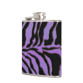 De paarse Gestreepte Gestreepte Dierlijke Fles van Heupfles (Links)