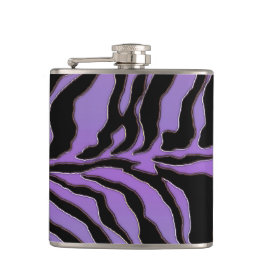 De paarse Gestreepte Gestreepte Dierlijke Fles van Heupfles