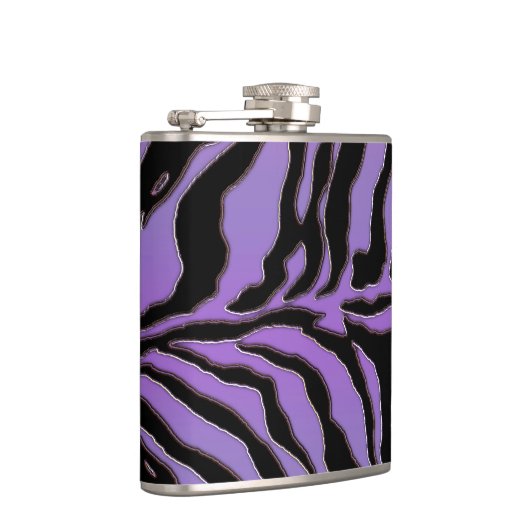 De paarse Gestreepte Gestreepte Dierlijke Fles van Heupfles (Rechts)