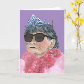 de paarse glazen van de verjaardagsprinses kaart (Gele Bloem)