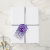 De Paarse Glitter 70ste Verjaardag Cadeaulabel (Met Touw)