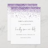 De Paarse Glitter Confetti Glam van de begroting s (Voorkant / Achterkant)