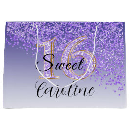 De Paarse Glitter Sweet 16 Birthday Groot Cadeauzakje