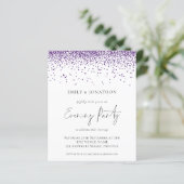 De Paarse Glitter Wedding Evening Party nodigt uit (Staand voorkant)