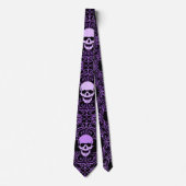 De  Paarse Gothic Skulls Gentleman's Stropdas (Voorkant)