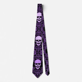 De Paarse Gothic Skulls Gentleman's Stropdas