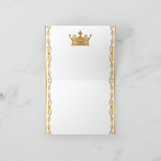 De paarse Gouden Kroon dankt u Bedankkaart (Binnen)