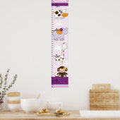 De Paarse Grafiek van de Dierengroei van het Meisj Poster (Keuken)