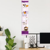 De Paarse Grafiek van de Dierengroei van het Meisj Poster (Thuiskantoor)