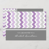 De paarse Grijze Uitnodiging van de Lunch van de (Voorkant / Achterkant)