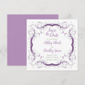 De Paarse Groene Vloeibare Band van de RolWedding  Save The Date (Voorkant / Achterkant)