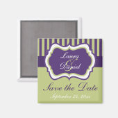 De Paarse, Groene, Witte Damask sparen de Magnet v (Voorkant / Achterkant)