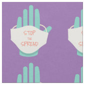 De Paarse Hands Typografie houdt het Uitgespreide  Stof (Close Up)