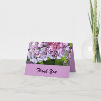 De paarse Hydrangea hortensia dankt u kaardt Bedankkaart