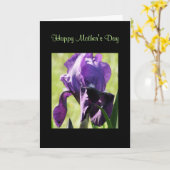 De Paarse Iris van het moederdag Kaart (Gele Bloem)