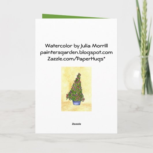 De paarse Kaart van de Kerstboom van de Iris (Achterkant)