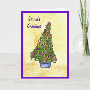 De paarse Kaart van de Kerstboom van de Iris