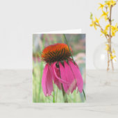 De paarse Kaart van de Nota Coneflower (Gele Bloem)