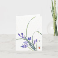 De paarse kaart van de Waterverf van de Orchidee
