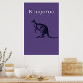 De Paarse Kangaroo Modern Wall Art Poster (Keuken)
