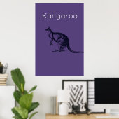De Paarse Kangaroo Modern Wall Art Poster (Thuiskantoor)