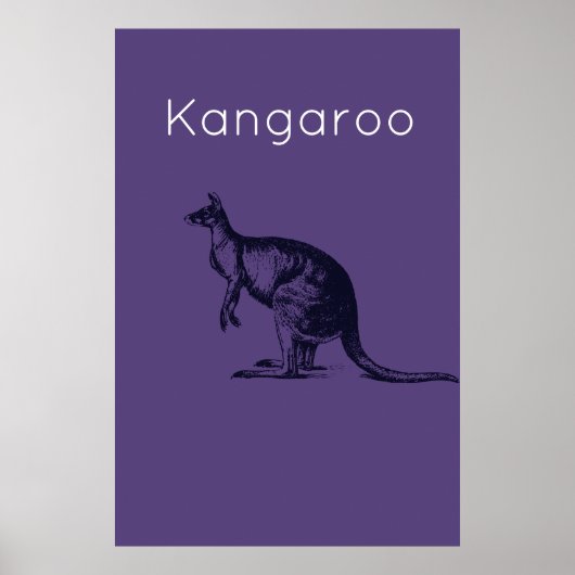 De Paarse Kangaroo Modern Wall Art Poster (Voorkant)