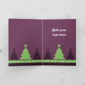 De paarse Kerstkaart van Sneeuwvlokken Feestdagen Kaart (Binnen)