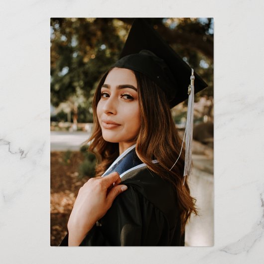 De Paarse Klasse van de Graduation Party 2025 Folie Uitnodiging (Achterkant)