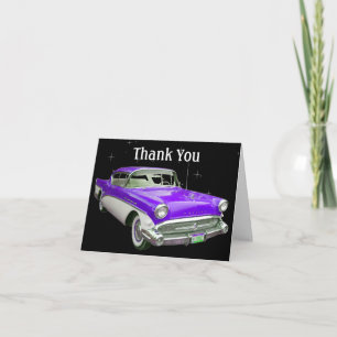 De paarse Klassieke Verjaardag van de Auto van de Bedankkaart