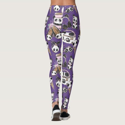 De Paarse Leggings van Panda Divas en Yoga Pant (Achterkant)