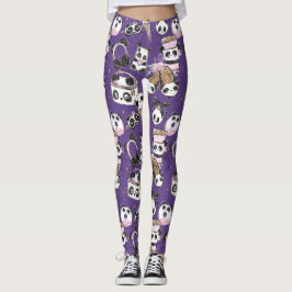 De Paarse Leggings van Panda Divas en Yoga Pant