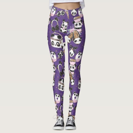 De Paarse Leggings van Panda Divas en Yoga Pant (Voorkant)