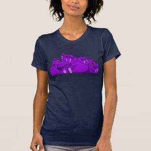 De [PAARSE] looppas op het T-shirt