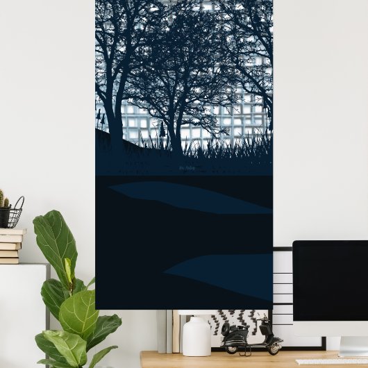 De Paarse maan Poster (Thuiskantoor)