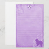 De paarse Magische Oude Engelse Kantoorbehoeften Briefpapier (Voorkant / Achterkant)