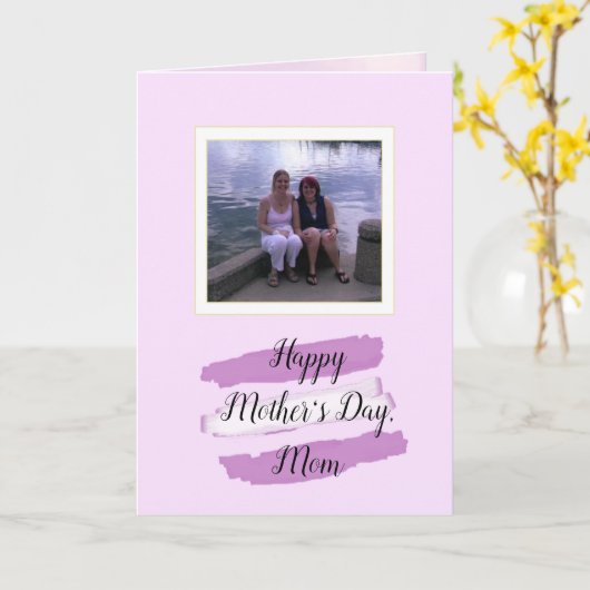 De paarse Moederdag van de Foto van de Dochter van Kaart (Gele Bloem)