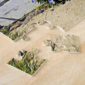 De Paarse overvallen van de voorzijde van het weer Legpuzzel (Zijkant)