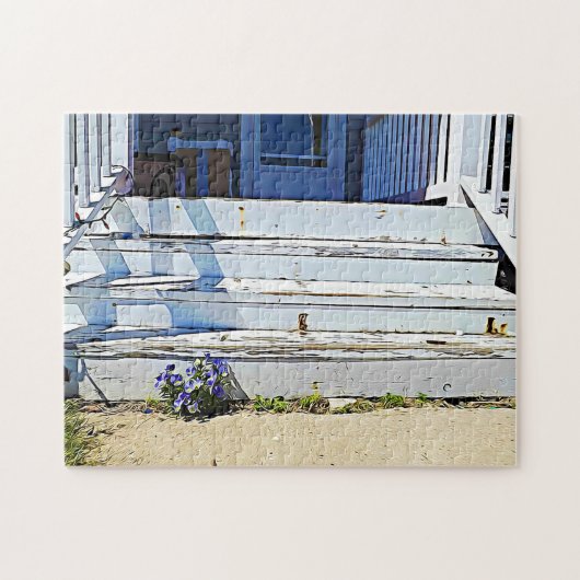 De Paarse overvallen van de voorzijde van het weer Legpuzzel (Horizontaal)