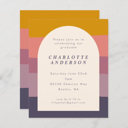 De Paarse Partij van de Graduatie van het Blok van (Voorkant / Achterkant)