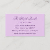 De Paarse pooiepoten Visitekaartje (Achterkant)