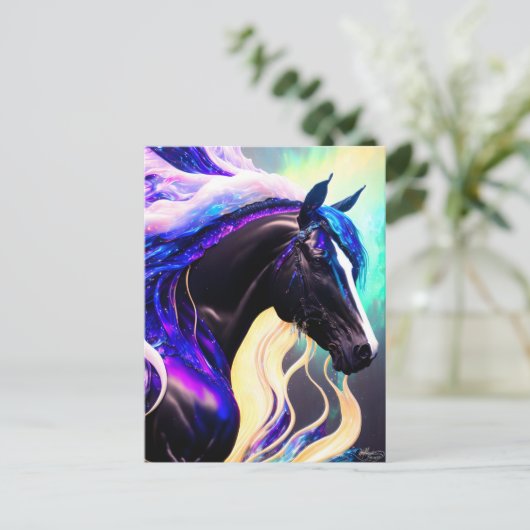 De Paarse Stallion Briefkaart (Staand voorkant)