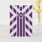 De paarse Strepen van de Vierhoek op Grijze 50ste Kaart (Gele Bloem)