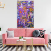 De Paarse Tekens Canvas Afdruk (Insitu (Woonkamer))