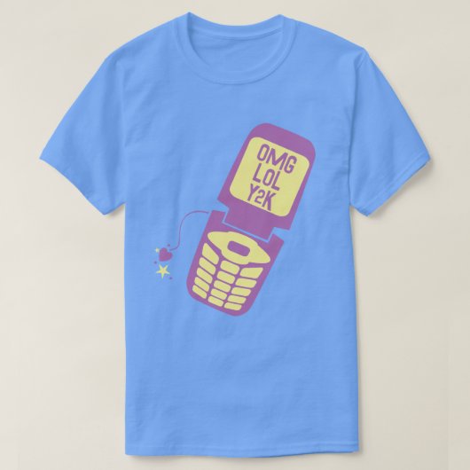 De Paarse Telefoon T-Shirt van de Tik van de terug (Design voorkant)