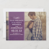 De paarse Transparante Foto sparen de Datum nodigt Save The Date (Voorkant)