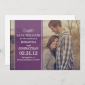 De paarse Transparante Foto sparen de Datum nodigt Save The Date (Voorkant / Achterkant)