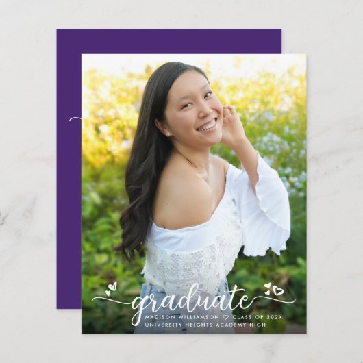 De Paarse Uitnodiging van het Manuscript van de Fo (Voorkant / Achterkant)